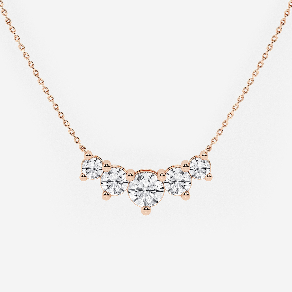 Additional Image 1 for  3 ctw Round Lab Grown Diamond Five Stone Demi Eternity Necklace